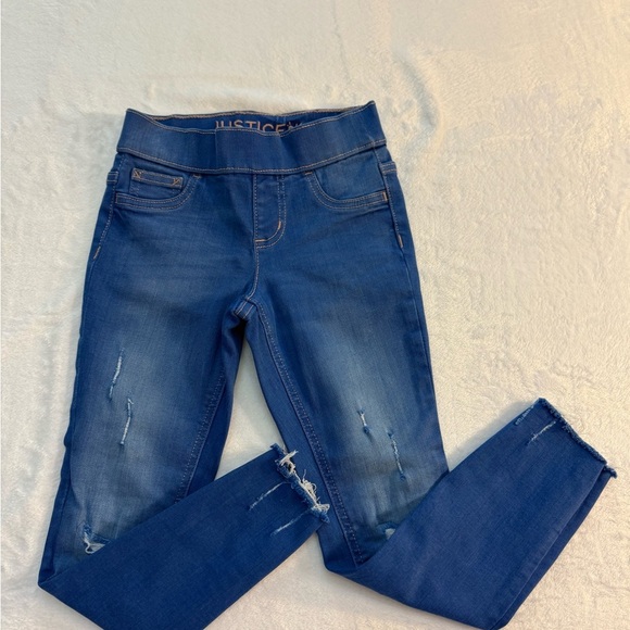 Justice Indigo Wash Distressed Little Girls’ Size 6 Leggings - Picture 2 of 6